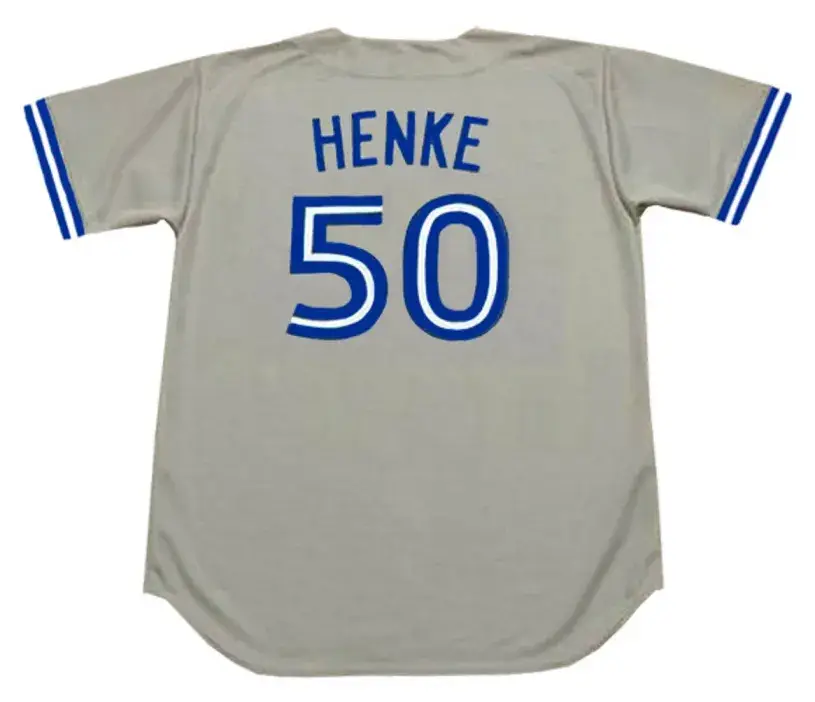 TOM HENKE Toronto Blue Jays 1992 Majestic Throwback Away Baseball Jersey