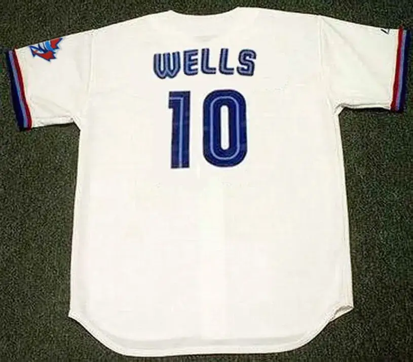 VERNON WELLS Toronto Blue Jays 1999 Majestic Throwback Home Baseball Jersey 