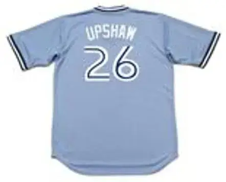 WILLIE UPSHAW Toronto Blue Jays 1983 Majestic Cooperstown Away Baseball Jersey 