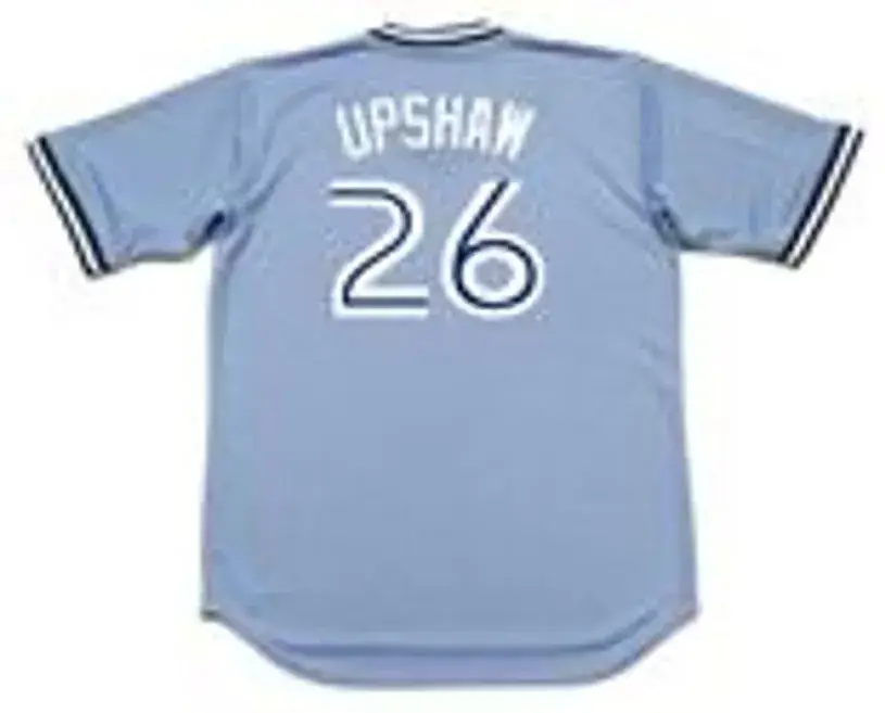 WILLIE UPSHAW Toronto Blue Jays 1983 Majestic Cooperstown Away Baseball Jersey 