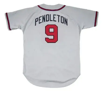 TERRY PENDLETON Atlanta Braves 1992 Away Majestic Throwback Baseball Jersey 