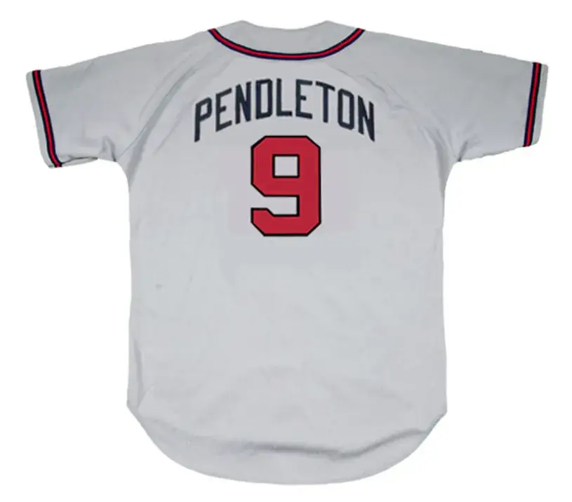 TERRY PENDLETON Atlanta Braves 1992 Away Majestic Throwback Baseball Jersey 