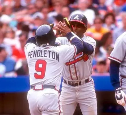 TERRY PENDLETON Atlanta Braves 1992 Away Majestic Throwback Baseball Jersey 