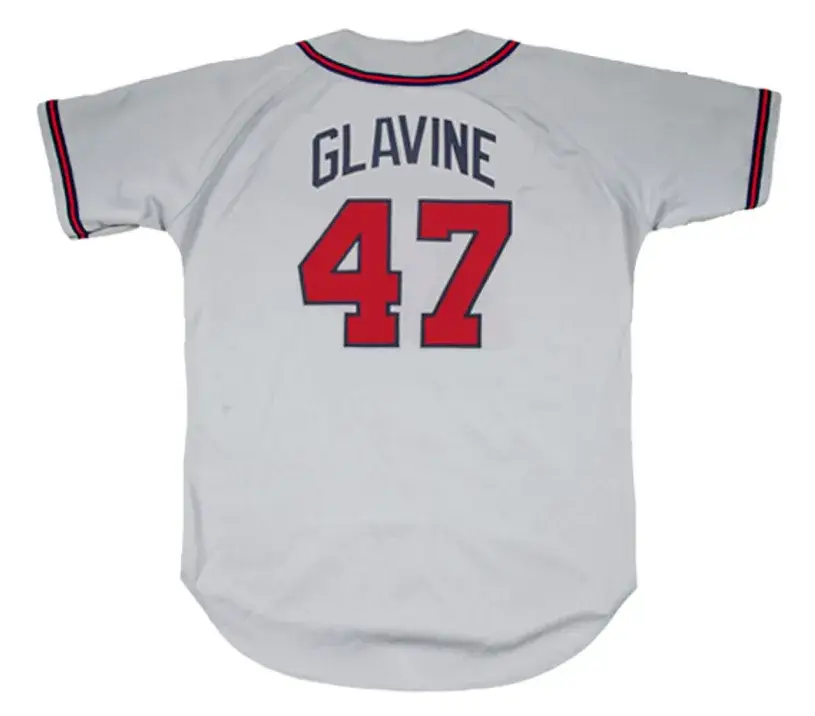 TOM GLAVINE Atlanta Braves 1995 Away Majestic Throwback Baseball Jersey 