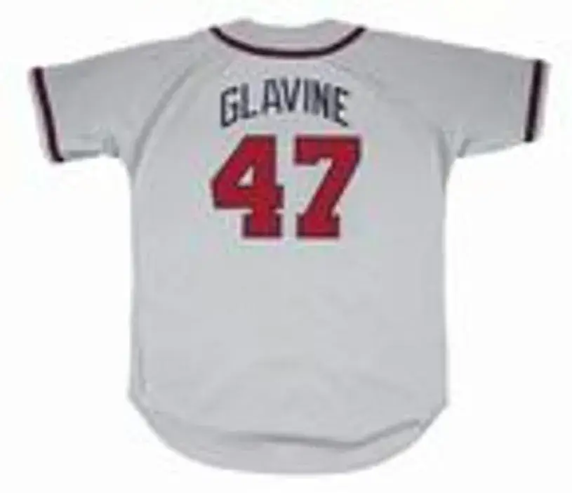 TOM GLAVINE Atlanta Braves 1995 Away Majestic Throwback Baseball Jersey 