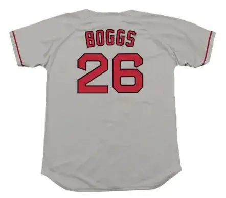 WADE BOGGS Boston Red Sox 1990 Majestic Throwback Away Baseball Jersey 