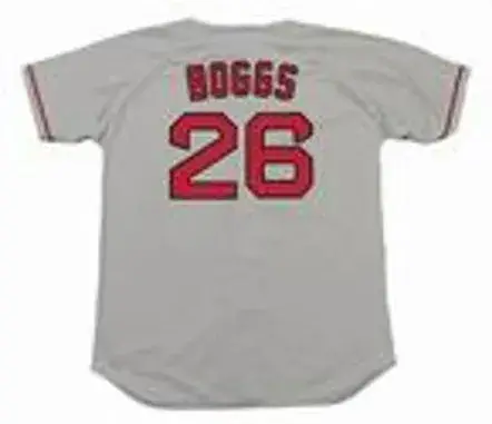WADE BOGGS Boston Red Sox 1990 Majestic Throwback Away Baseball Jersey 