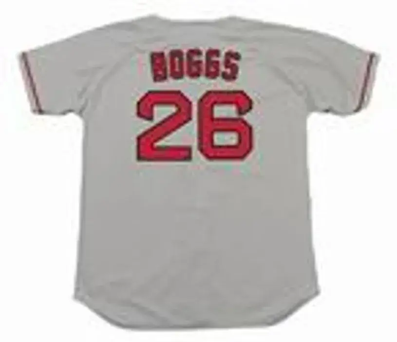 WADE BOGGS Boston Red Sox 1990 Majestic Throwback Away Baseball Jersey 