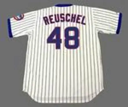 RICK REUSCHEL Chicago Cubs 1980 Majestic Cooperstown Home Baseball Jersey 