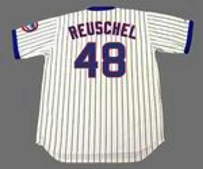 RICK REUSCHEL Chicago Cubs 1980 Majestic Cooperstown Home Baseball Jersey 