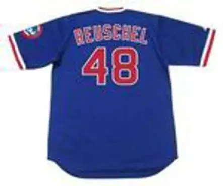 RICK REUSCHEL Chicago Cubs 1984 Majestic Cooperstown Throwback Baseball Jersey 