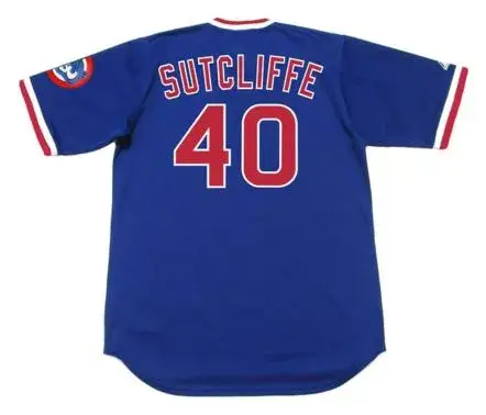 RICK SUTCLIFFE Chicago Cubs 1984 Majestic Cooperstown Throwback Baseball Jersey 