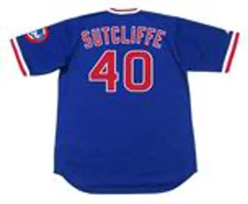 RICK SUTCLIFFE Chicago Cubs 1984 Majestic Cooperstown Throwback Baseball Jersey 
