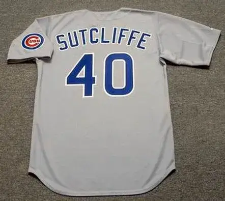 RICK SUTCLIFFE Chicago Cubs 1990 Away Majestic Baseball Throwback Jersey 