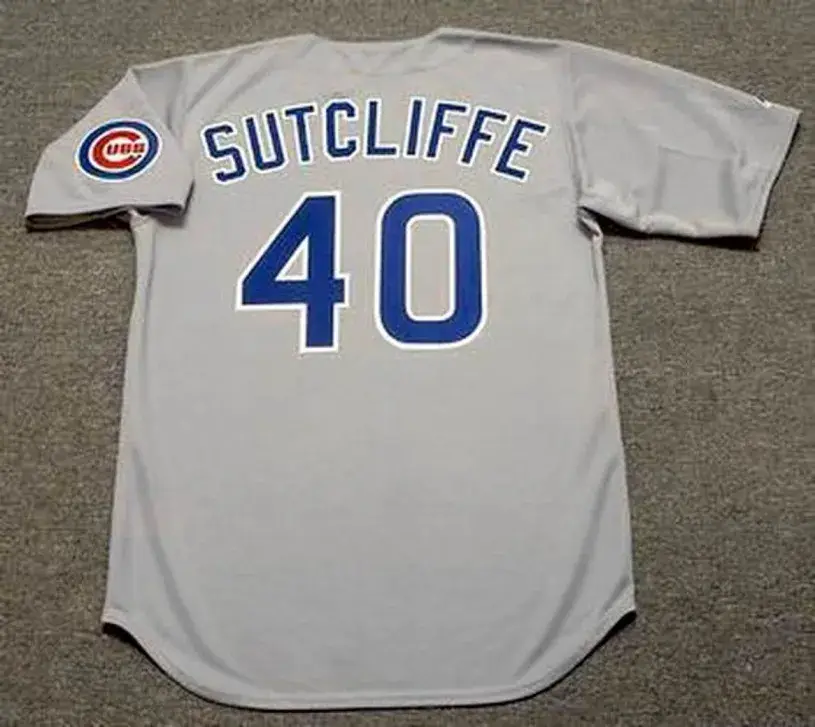 RICK SUTCLIFFE Chicago Cubs 1990 Away Majestic Baseball Throwback Jersey 