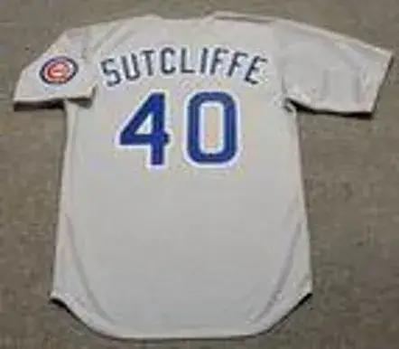 RICK SUTCLIFFE Chicago Cubs 1990 Away Majestic Baseball Throwback Jersey 