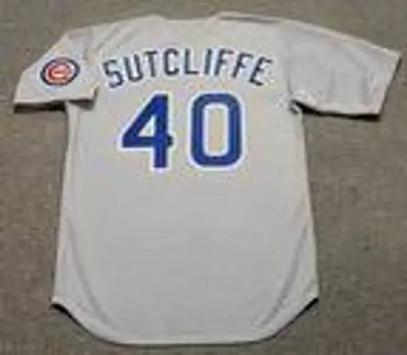 RICK SUTCLIFFE Chicago Cubs 1990 Away Majestic Baseball Throwback Jersey 