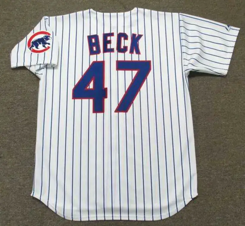 ROD BECK Chicago Cubs 1998 Majestic Throwback Home Baseball Jersey 