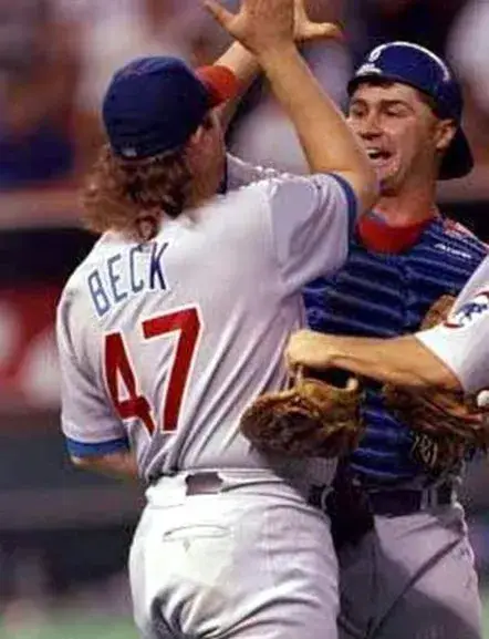 ROD BECK Chicago Cubs 1999 Majestic Throwback Away Baseball Jersey 