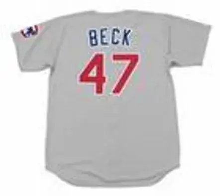 ROD BECK Chicago Cubs 1999 Majestic Throwback Away Baseball Jersey 