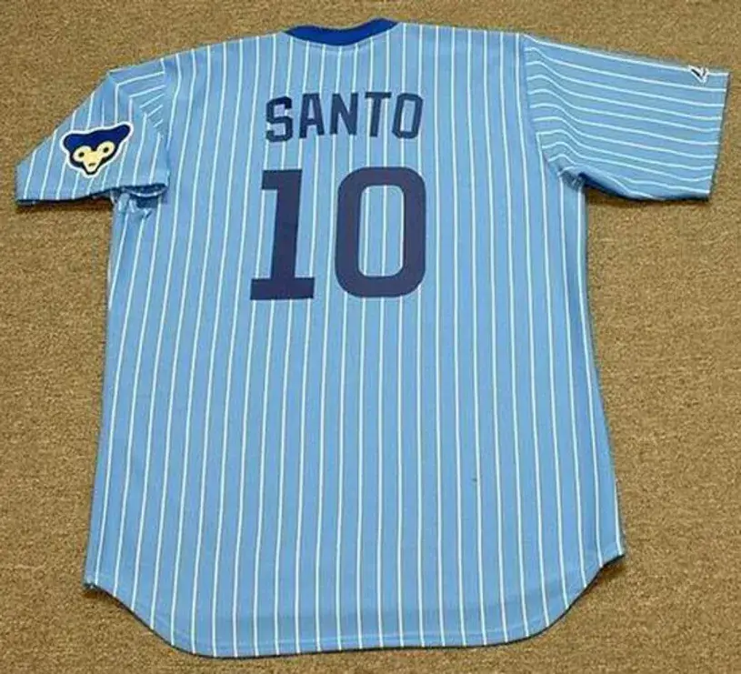 RON SANTO Chicago Cubs Majestic Cooperstown Throwback Away Baseball Jersey 