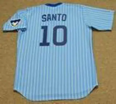 RON SANTO Chicago Cubs Majestic Cooperstown Throwback Away Baseball Jersey 