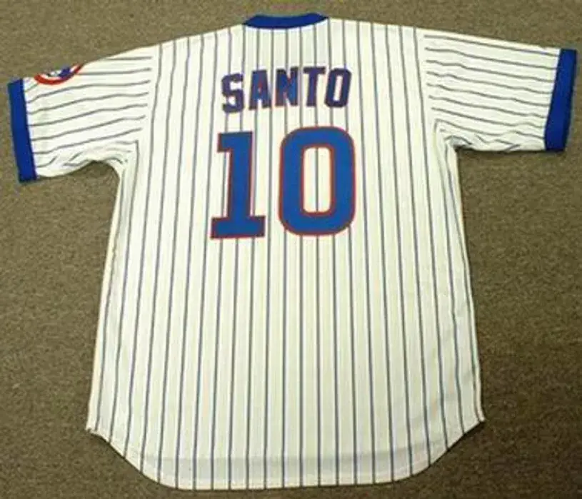 RON SANTO Chicago Cubs Majestic Cooperstown Throwback Home Baseball Jersey 