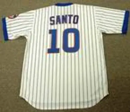 RON SANTO Chicago Cubs Majestic Cooperstown Throwback Home Baseball Jersey 