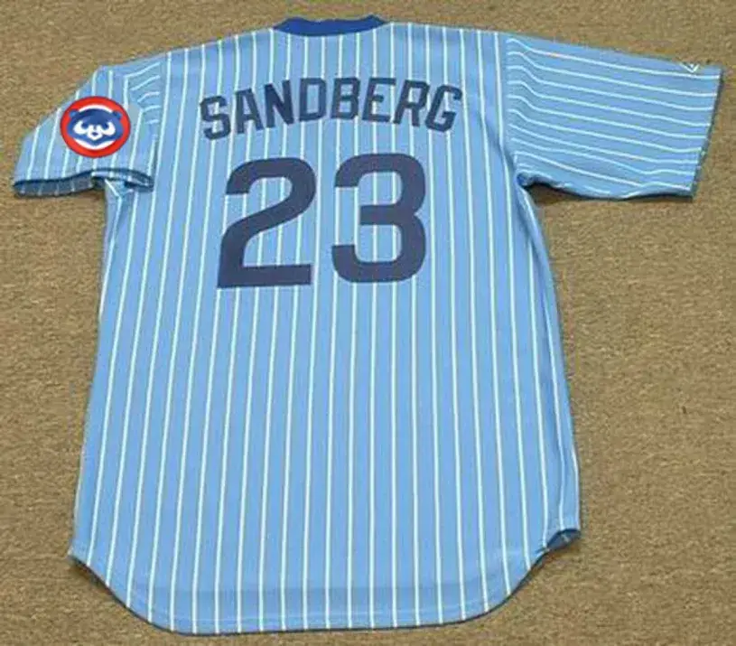 RYNE SANDBERG Chicago Cubs 1982 Away Majestic Throwback Baseball Jersey 