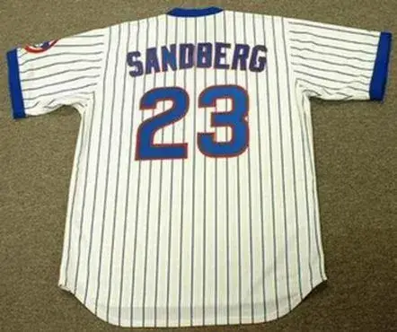 RYNE SANDBERG Chicago Cubs 1989 Majestic Cooperstown Throwback Home Jersey 