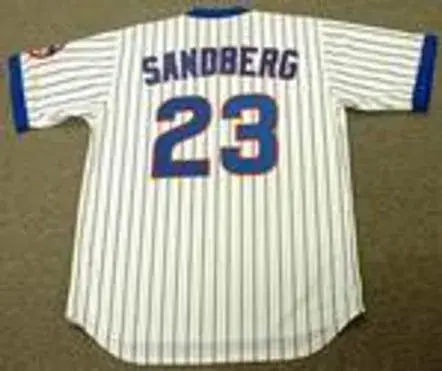 RYNE SANDBERG Chicago Cubs 1989 Majestic Cooperstown Throwback Home Jersey 