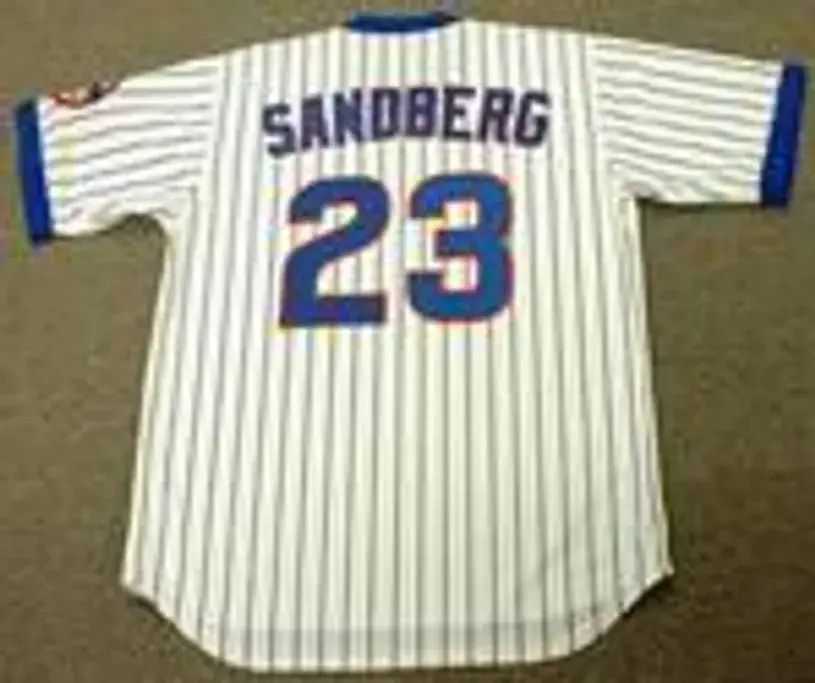 RYNE SANDBERG Chicago Cubs 1989 Majestic Cooperstown Throwback Home Jersey 