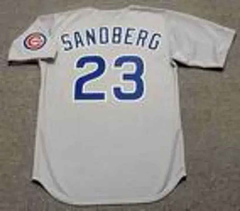 RYNE SANDBERG Chicago Cubs 1990 Away Majestic Baseball Throwback Jersey 
