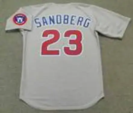 RYNE SANDBERG Chicago Cubs 1994 Majestic Throwback Away Baseball Jersey 
