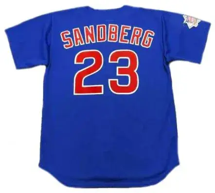 RYNE SANDBERG Chicago Cubs 1997 Majestic Throwback Alternate Baseball Jersey 