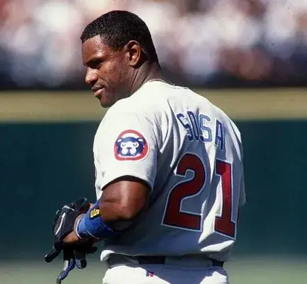 SAMMY SOSA Chicago Cubs 1996 Majestic Throwback Away Baseball Jersey 