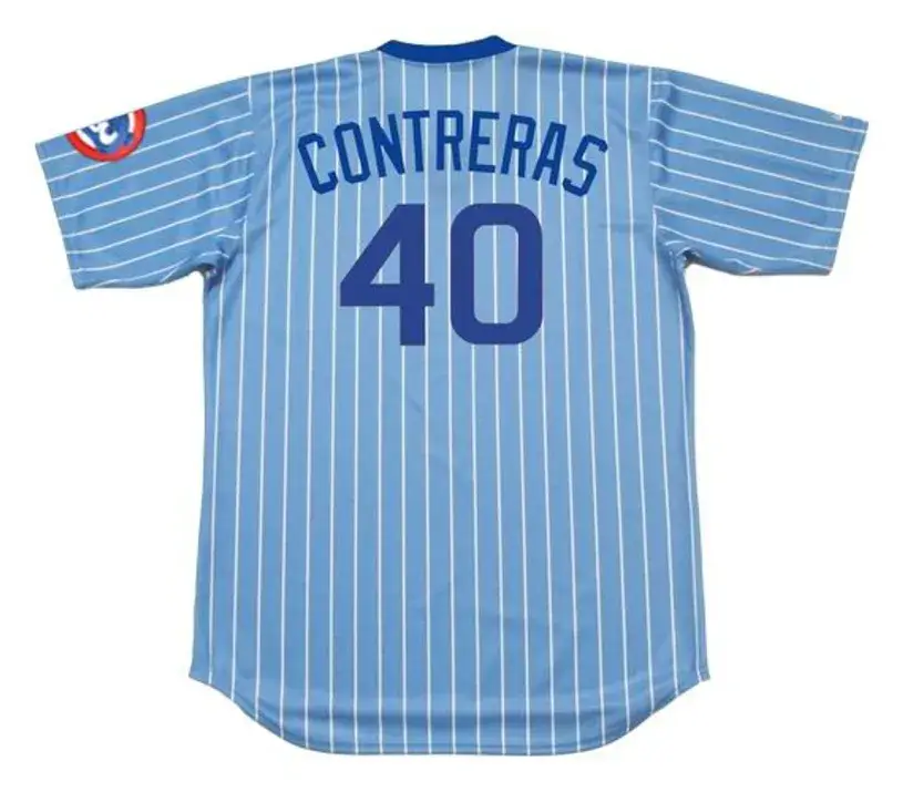 WILLSON CONTRERAS Chicago Cubs 1980’s Majestic Cooperstown Throwback Jersey 