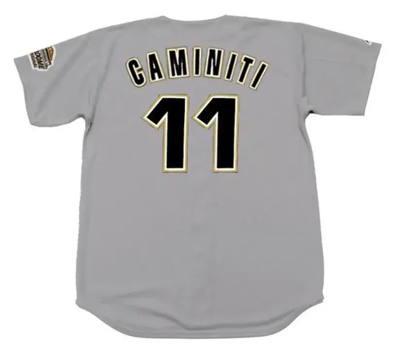 KEN CAMINITI Houston Astros 1994 Majestic Throwback Away Baseball Jersey 