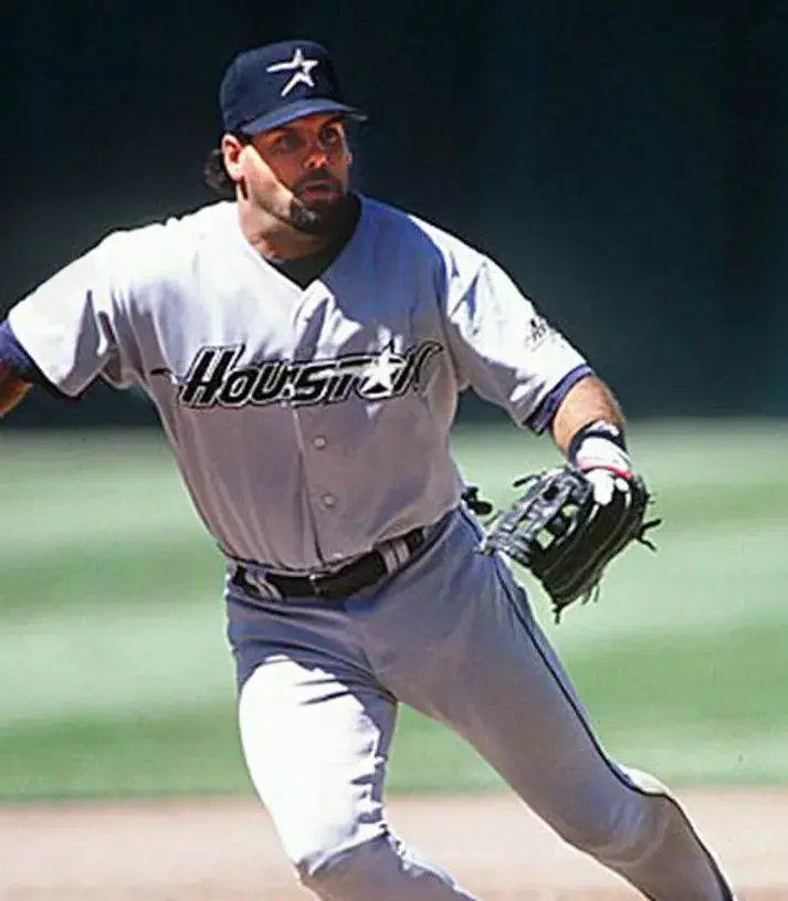 KEN CAMINITI Houston Astros 1994 Majestic Throwback Away Baseball Jersey 