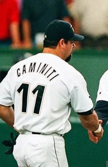 KEN CAMINITI Houston Astros 1994 Majestic Throwback Home Baseball Jersey 
