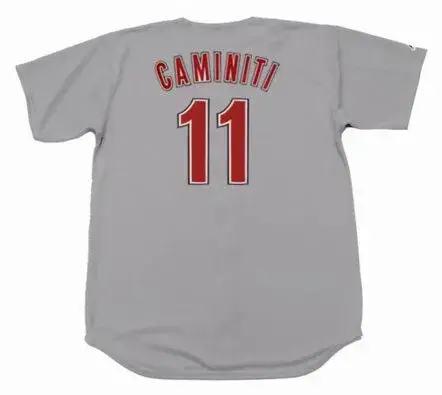 KEN CAMINITI Houston Astros 2000 Majestic Throwback Away Baseball Jersey 