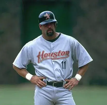 KEN CAMINITI Houston Astros 2000 Majestic Throwback Away Baseball Jersey 