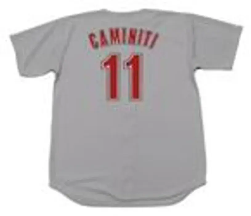 KEN CAMINITI Houston Astros 2000 Majestic Throwback Away Baseball Jersey 