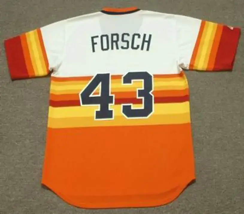 KEN FORSCH Houston Astros 1980 Majestic Cooperstown Throwback Baseball Jersey 