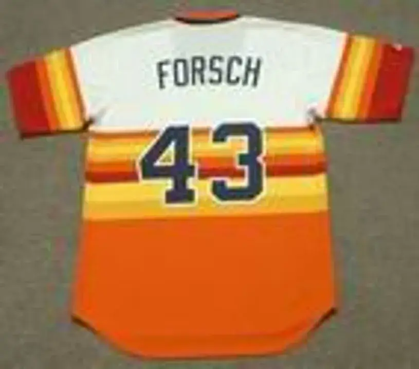 KEN FORSCH Houston Astros 1980 Majestic Cooperstown Throwback Baseball Jersey 