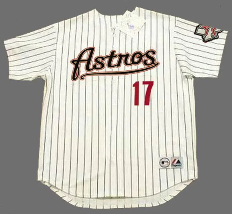 LANCE BERKMAN Houston Astros 2004 Majestic Throwback Home Baseball Jersey