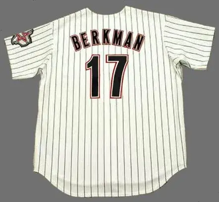 LANCE BERKMAN Houston Astros 2004 Majestic Throwback Home Baseball Jersey 