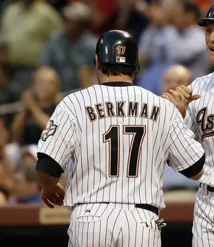LANCE BERKMAN Houston Astros 2004 Majestic Throwback Home Baseball Jersey 