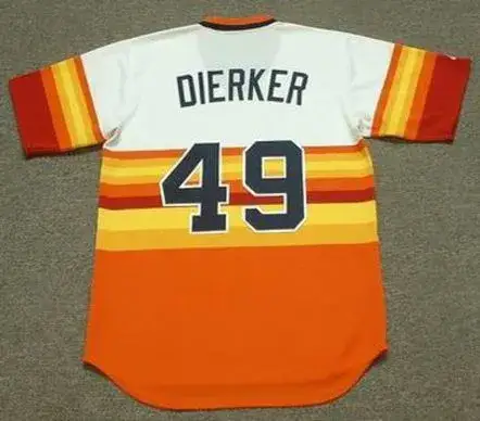 LARRY DIERKER Houston Astros 1970’s Majestic Cooperstown Throwback Baseball Jersey 