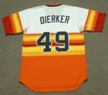 LARRY DIERKER Houston Astros 1970’s Majestic Cooperstown Throwback Baseball Jersey 
